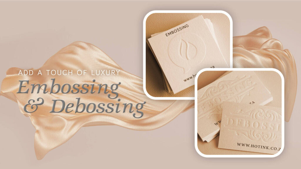 Embossing and debossing beauty product packaging for luxury skincare or cosmetics.