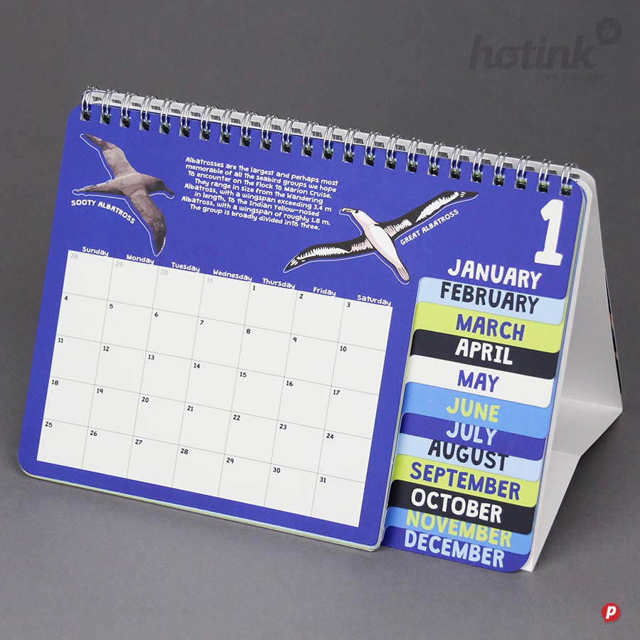 tent calendar with wiro binding