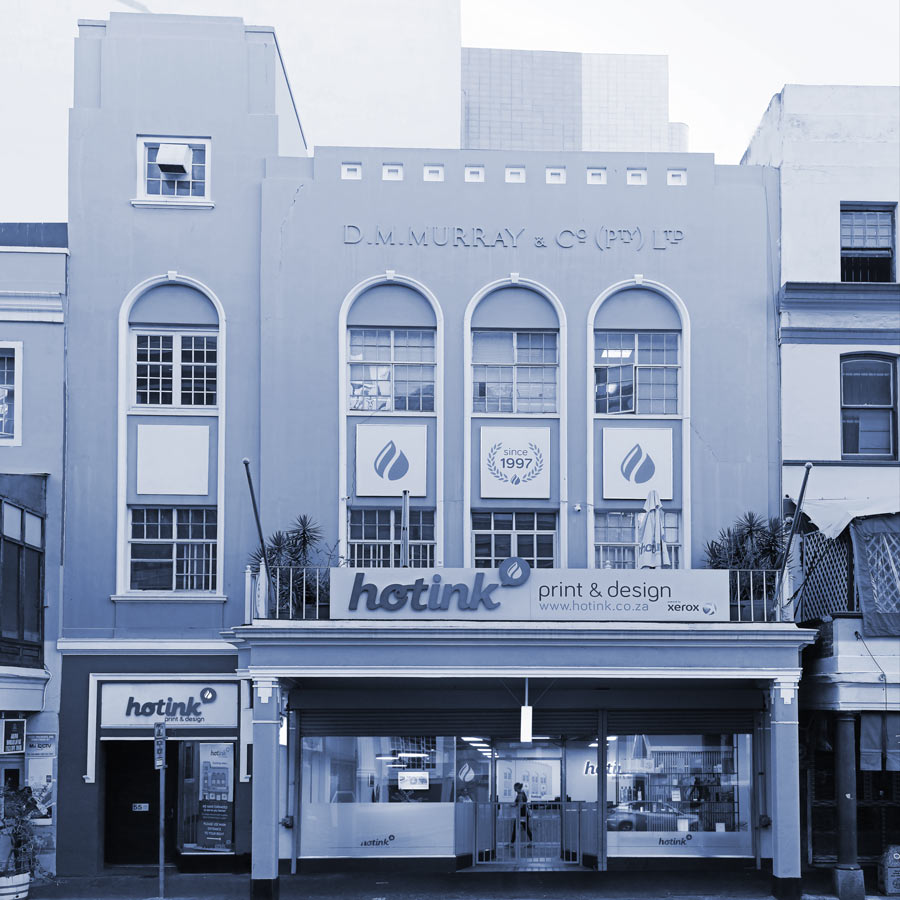 Hot ink printing and design studio in historic building in Johannesburg, South Africa.