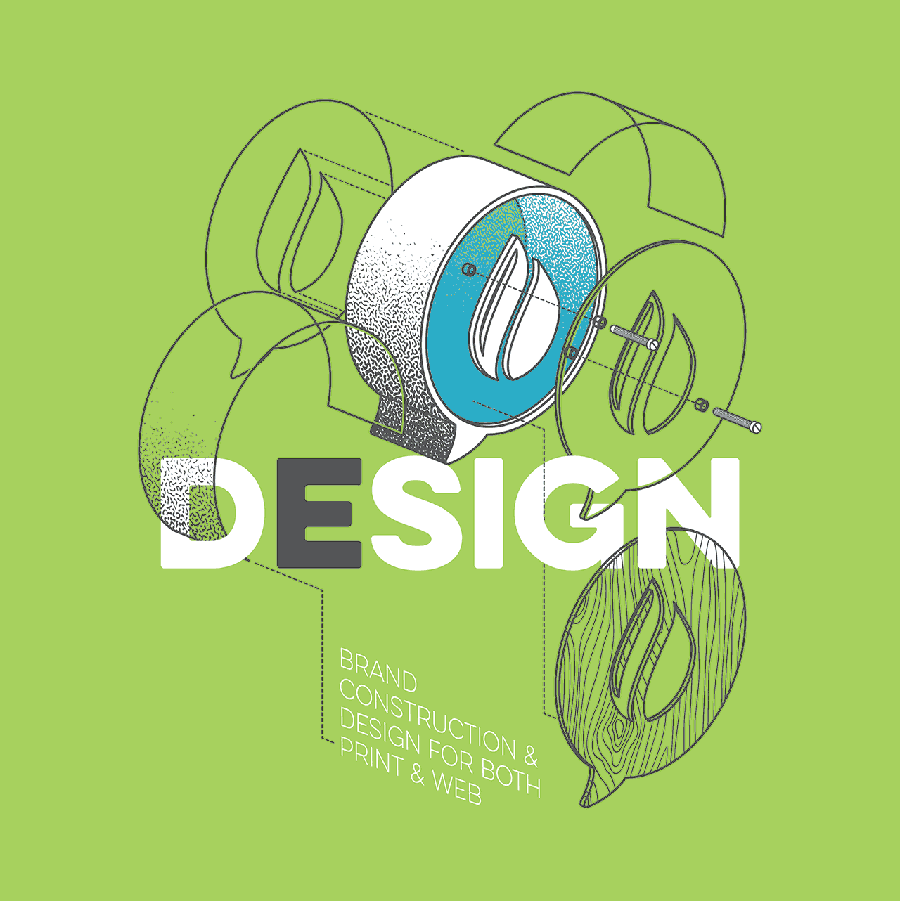 High-quality digital illustration of a headphone design process with technical sketches and branding.
