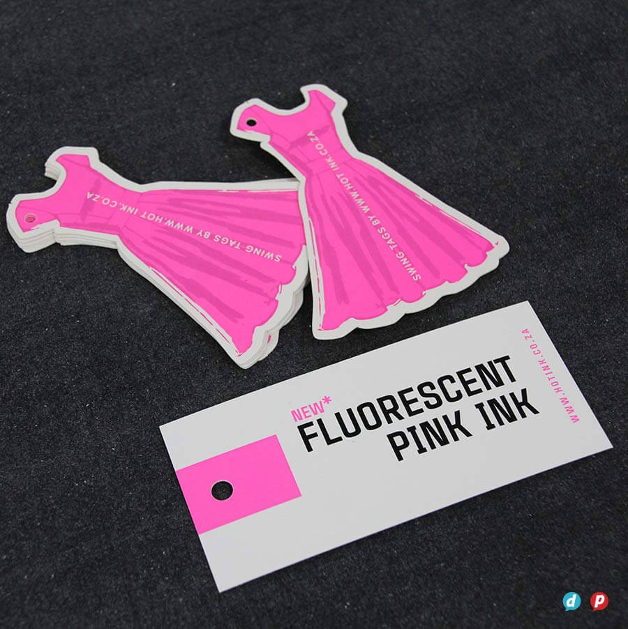 Pink ink dress-shaped sticky notes for hot ink branding and creative office supplies.