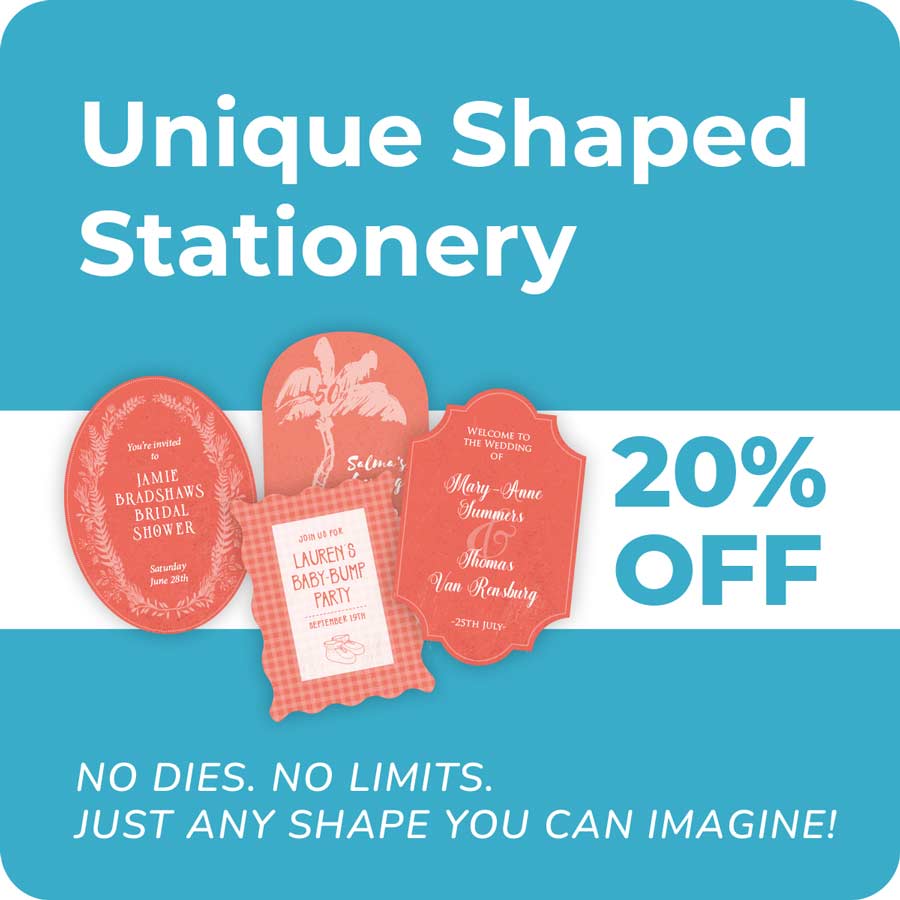 special offer on unique shaped stationery